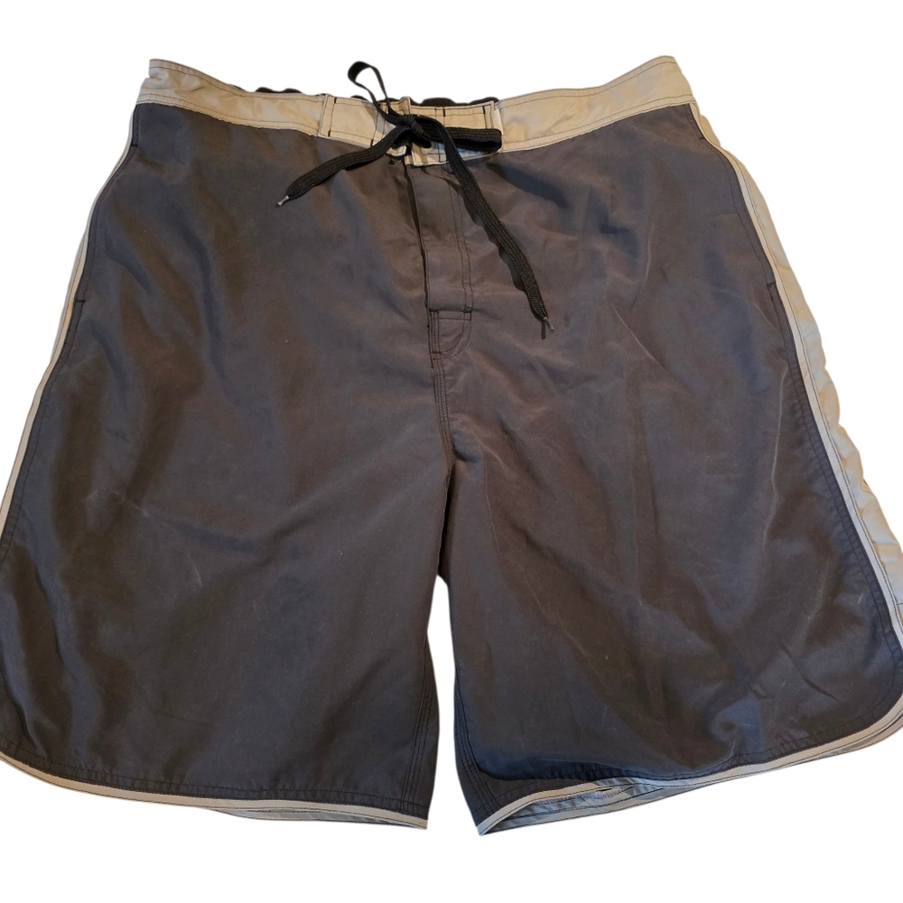 Arizona Gray and Tan Swim Surf Board Shorts with Quick-Dry Fabric XL Like New